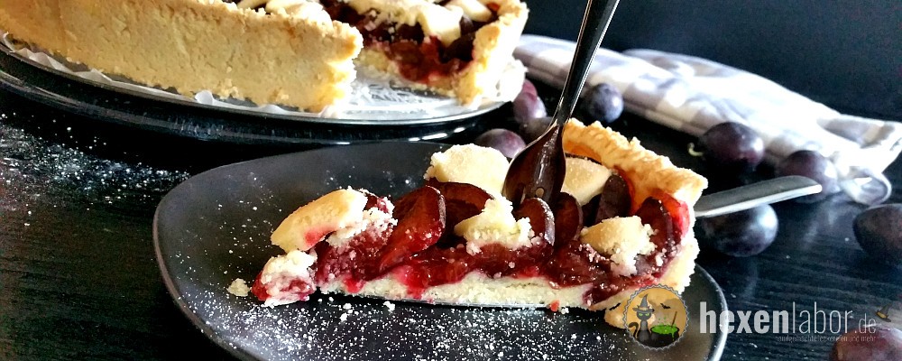 Gedeckter Zwetschgenkuchen vegan Glutenfrei Hexenlabor